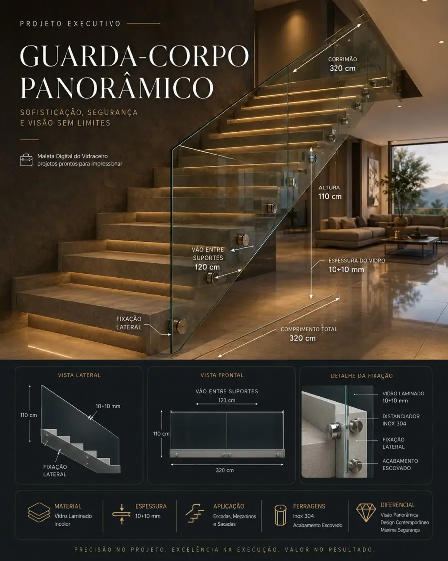 Projeto executivo Guarda-corpo Panorâmico